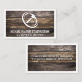 Bouw Hammer Home Logo | Houten planken Visitekaartje (Voorkant / Achterkant)