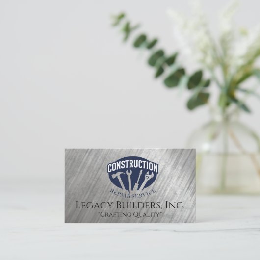 Bouw handgereedschap | Bouwreparatie Visitekaartje (Staand voorkant)