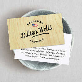 Bouw Handyman Carpenter Amerikaanse Vlag Visitekaartje