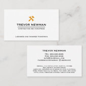 Bouw Handyman Carpenter SINAASAPPEL Gereedschap Visitekaartje (Voorkant / Achterkant)