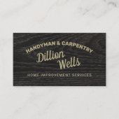 Bouw Handyman Carpentry Dark Wood Visitekaartje (Voorkant)