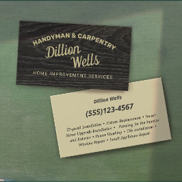 Bouw Handyman Carpentry Dark Wood Visitekaartje