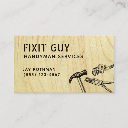 Bouw Handyman Tools, Home Improvement Visitekaartje (Voorkant)