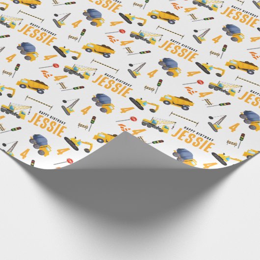 Bouw Happy Birthday Cadeaupapier (Hoek)