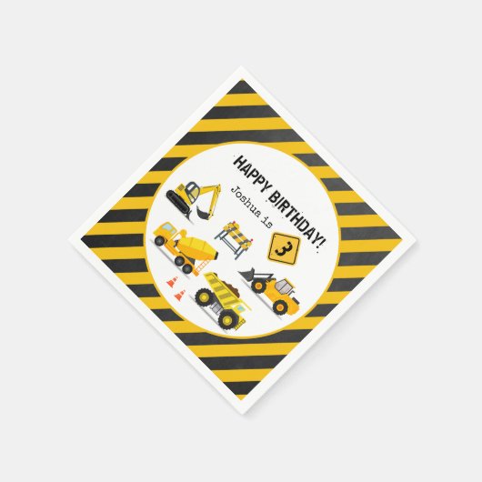 Bouw Happy Birthday Kinder elke leeftijd Servet (Hoek)