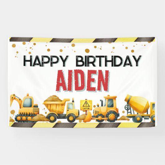 Bouw Happy Birthday-spandoek Spandoek (Horizontaal)