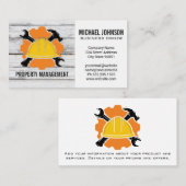 Bouw Hard Pet en gereedschap | blauwe kraag Visitekaartje (Voorkant / Achterkant)