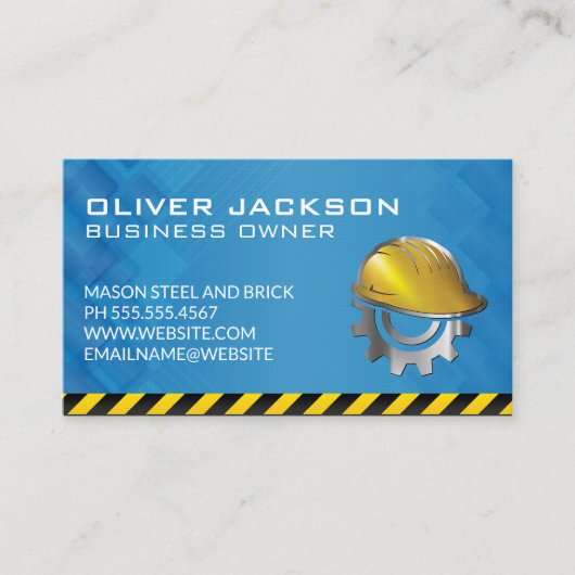 Bouw Hard Pet Logo | aannemer Visitekaartje (Voorkant)