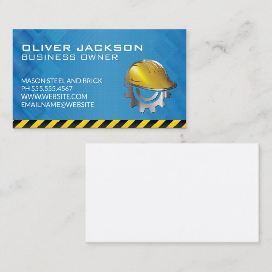 Bouw Hard Pet Logo | aannemer Visitekaartje (Voorkant / Achterkant)