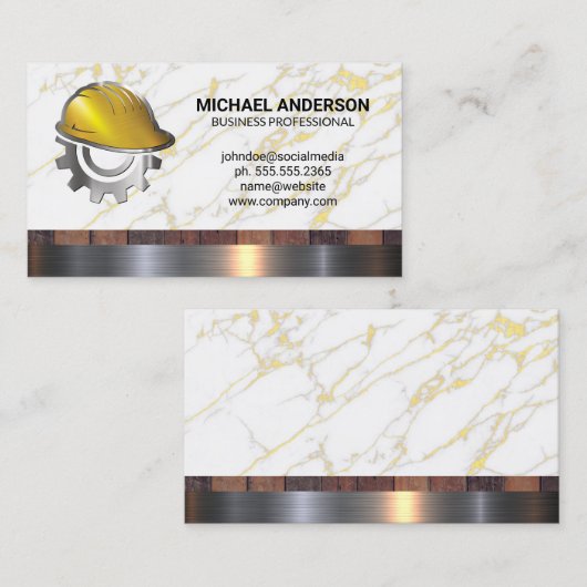 Bouw Hard Pet Logo | timmerman Visitekaartje (Voorkant / Achterkant)