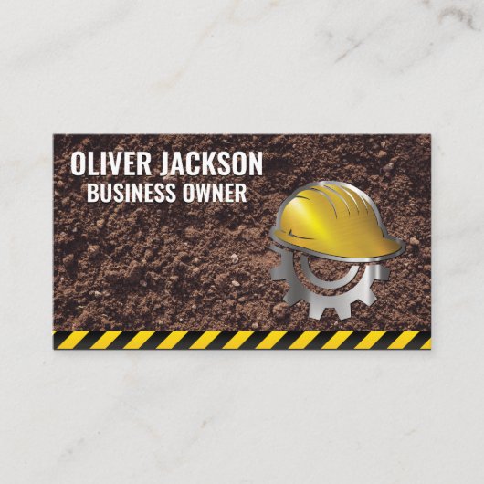 Bouw Hard Pet Logo | vuil Visitekaartje (Voorkant)