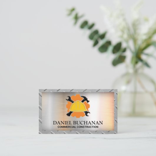 Bouw Hard Pet Wrench Hammer Visitekaartje (Staand voorkant)