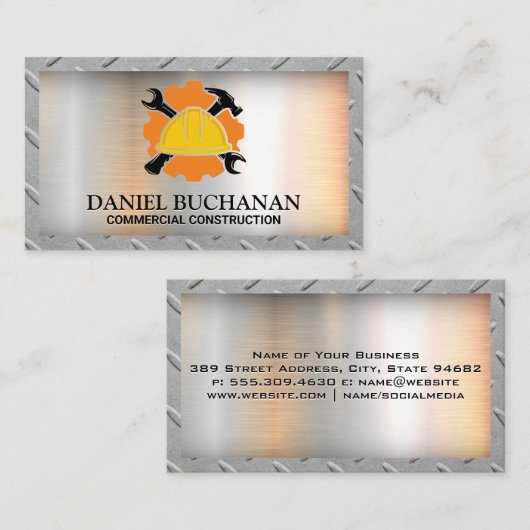 Bouw Hard Pet Wrench Hammer Visitekaartje (Voorkant / Achterkant)