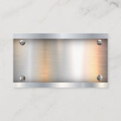 Bouw Hardhat Home Logo | Metalen schroeven Visitekaartje (Achterkant)