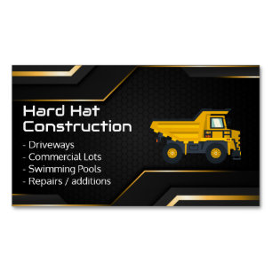 Bouw Helm Constructie   Werk Dump Truck Magnetisch Visitekaartje