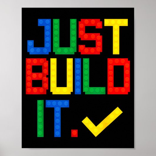 Bouw het gewoon Master Builder Kids bouwstenen Poster (Voorkant)