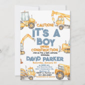 Bouw Het is een Jongen Dump Truck Party Kaart (Voorkant)