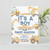 Bouw Het is een Jongen Dump Truck Party Kaart (Staand voorkant)