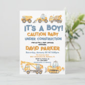 Bouw Het is een Jongen Dump Truck Party Kaart (Staand voorkant)