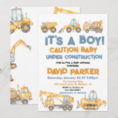 Bouw Het is een Jongen Dump Truck Party Kaart (Voorkant / Achterkant)