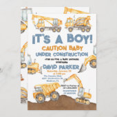 Bouw Het is een Jongen Dump Truck Party Kaart (Voorkant / Achterkant)