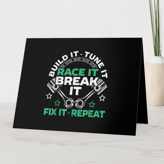 Bouw Het Stem Het Racen Het Breek Het Repareer Het Kaart (Voorkant)