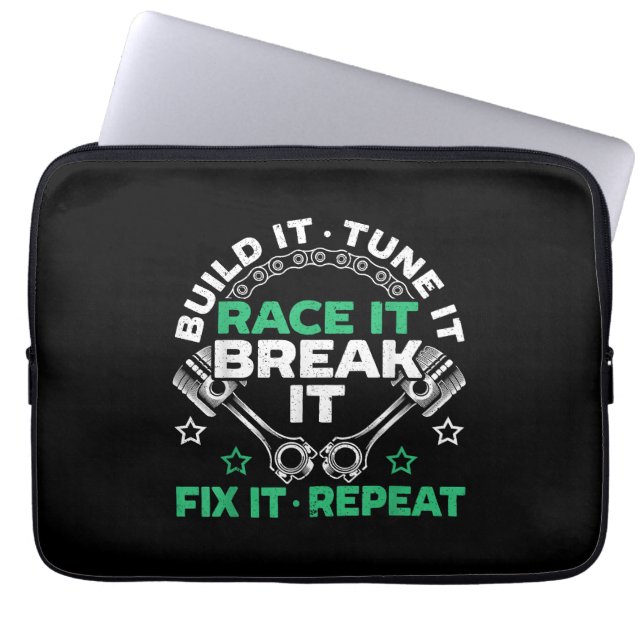 Bouw het Stem het Racen het Breek het Repareer het Laptop Sleeve (Voorkant)