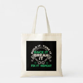 Bouw het Stem het Racen het Breek het Repareer het Tote Bag (Achterkant)