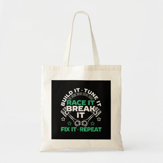 Bouw het Stem het Racen het Breek het Repareer het Tote Bag (Voorkant)