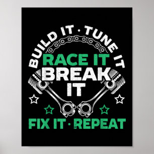 Bouw het Stem het Racen met het Breek het Repareer Poster