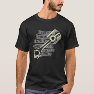 Bouw het stemmen het draaien het Turbo Wheel Auto  T-shirt