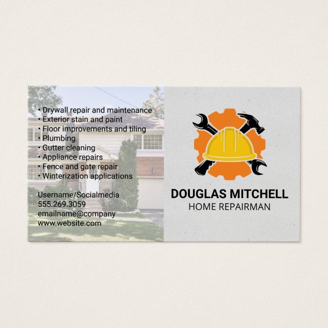 Bouw | Home Repairman Logo Visitekaartje (Voorkant)