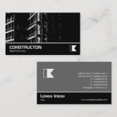 Bouw - hoog contrast visitekaartje (Voorkant / Achterkant)