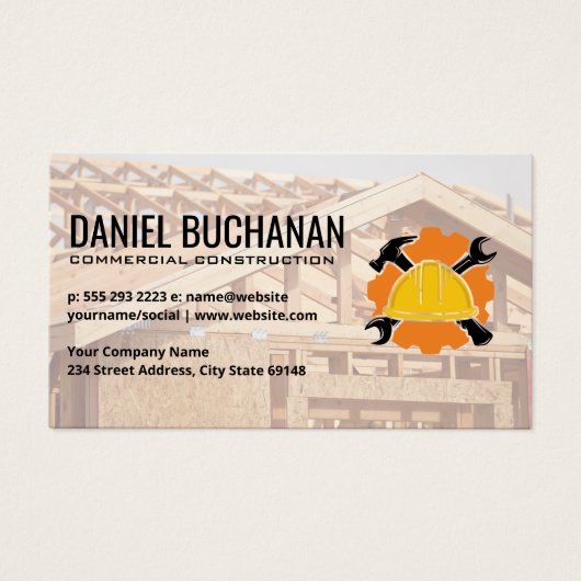 Bouw | House Wood Lijst Visitekaartje (Voorkant)