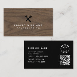 Bouw Hout Klusjesman Gereedschap QR Code Visitekaartje