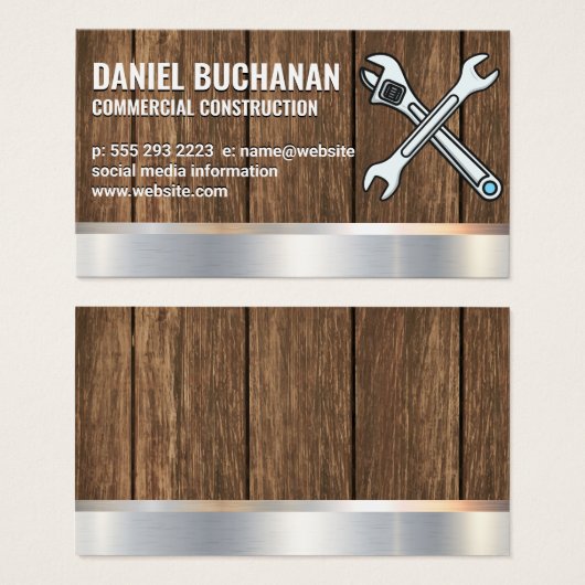 Bouw | Hout | Sleutels Visitekaartje (Voorkant /achterkant)