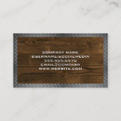 Bouw | Houten Diamant Geplateerd Metaal Visitekaartje (Achterkant)