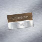 Bouw | Houten Metalen Achtergrond Magnetisch Visitekaartje (Voorbeeld)