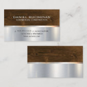 Bouw | Houten Metalen Achtergrond Visitekaartje (Voorkant / Achterkant)