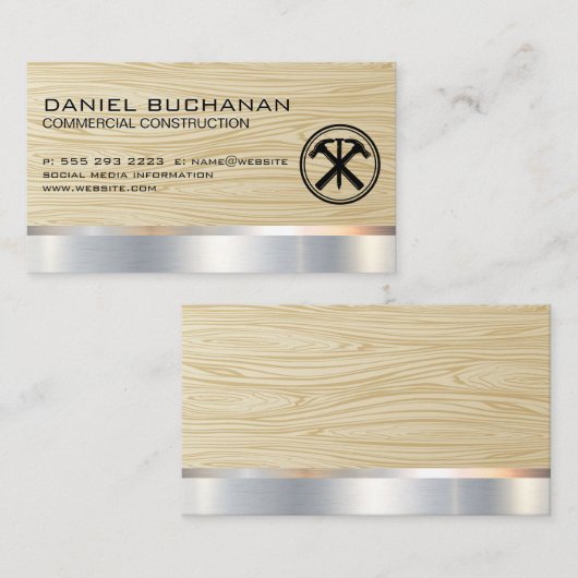 Bouw | Houtkorrels | Hammer en Nail Visitekaartje (Voorkant / Achterkant)