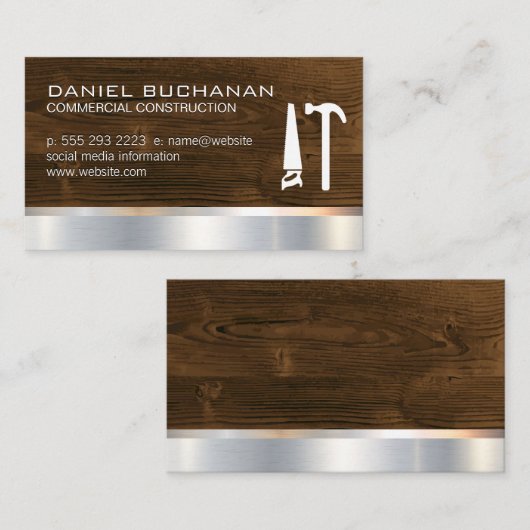 Bouw | Houtmetaal | Gereedschap Zaaghamer Visitekaartje (Voorkant / Achterkant)