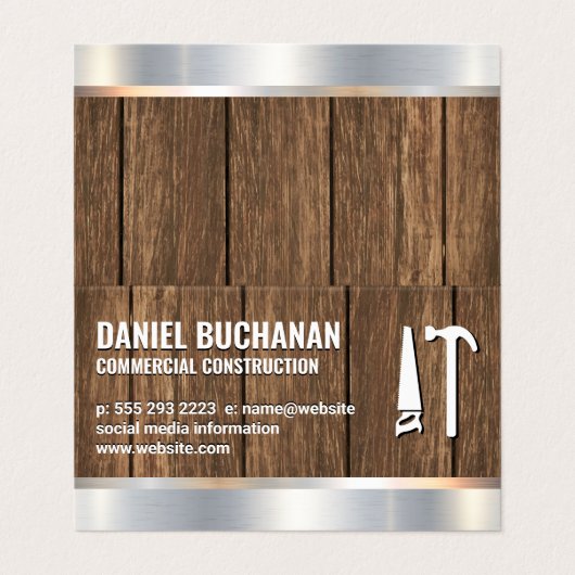 Bouw | Houtmetaal | Gereedschap Zaaghamer Visitekaartje (Buitenkant ongevouwen)