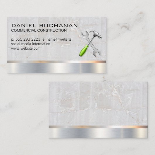 Bouw | Houtmetaal | Hammer uit Frankrijk Visitekaartje (Voorkant / Achterkant)