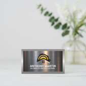 Bouw Huis Logo | Metalen achtergrond Visitekaartje (Staand voorkant)