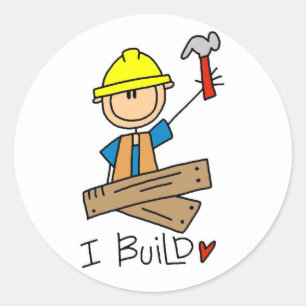Bouw I Bouw T-shirts en geschenken Ronde Sticker