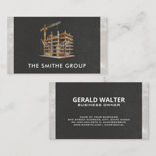 Bouw in uitvoering | steiger visitekaartje (Voorkant / Achterkant)