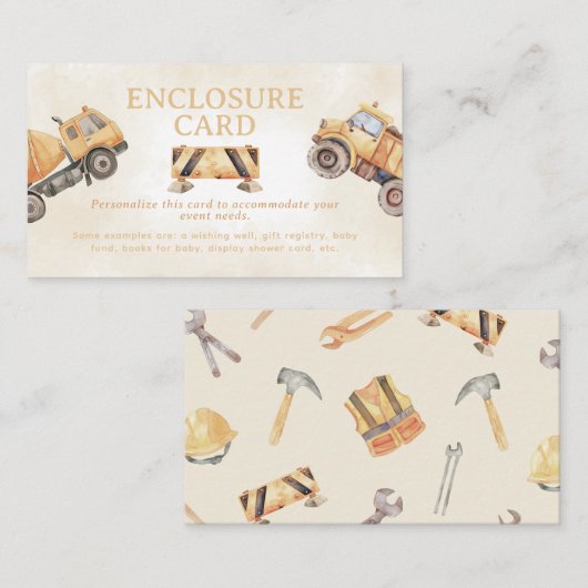 Bouw Informatiekaartje (Voorkant / Achterkant)