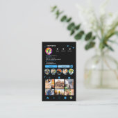 Bouw Instagram Blauw | QR Code Visitekaartje (Staand voorkant)