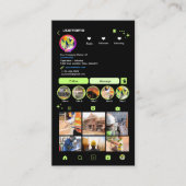 Bouw Instagram Lime Green QR Visitekaartje (Voorkant)