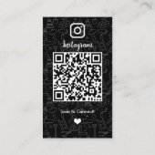 Bouw Instagram Zwarte QR-code Visitekaartje (Achterkant)
